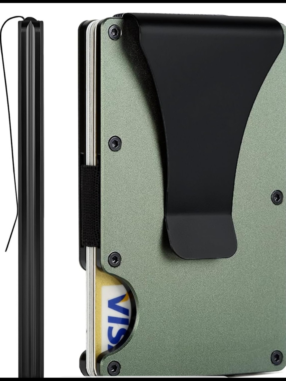 Slim Metal Money Clip Wallet - Green